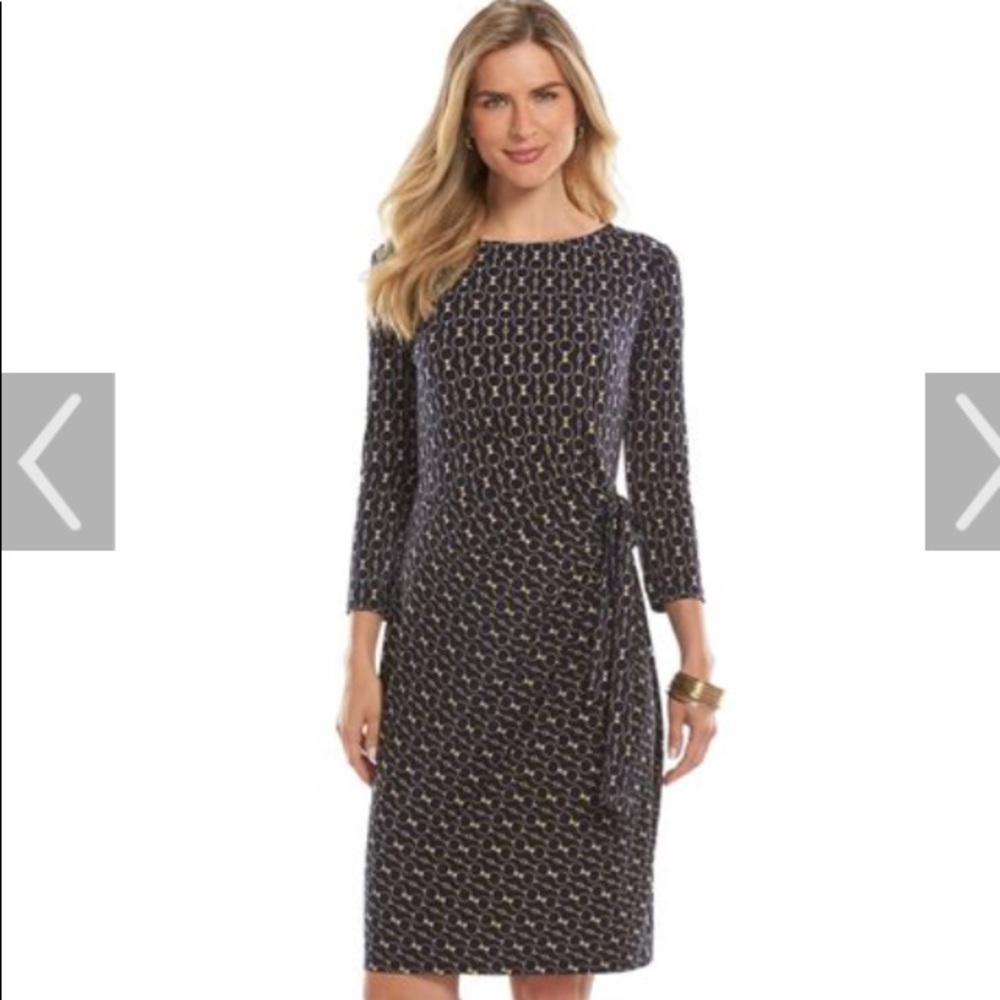 Chaps Navy dress with chain